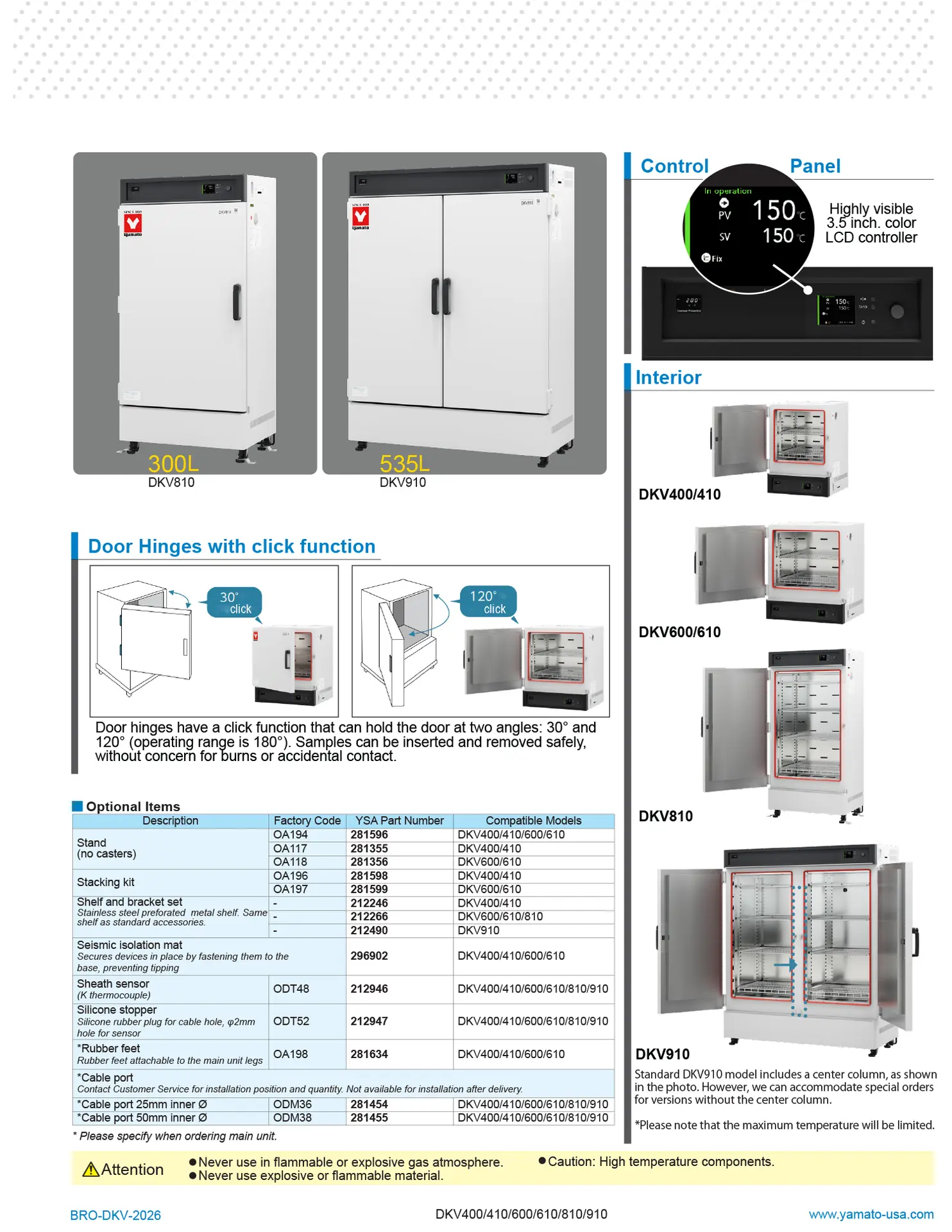 Yamato DKV Series Standard Programmable Forced Convection Ovens